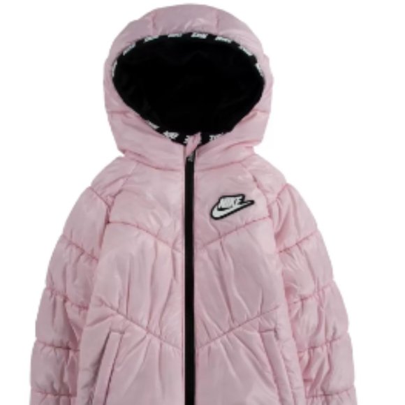 Nike Little Girls Chevron Cinched Puffer Jacket - Picture 11 of 11